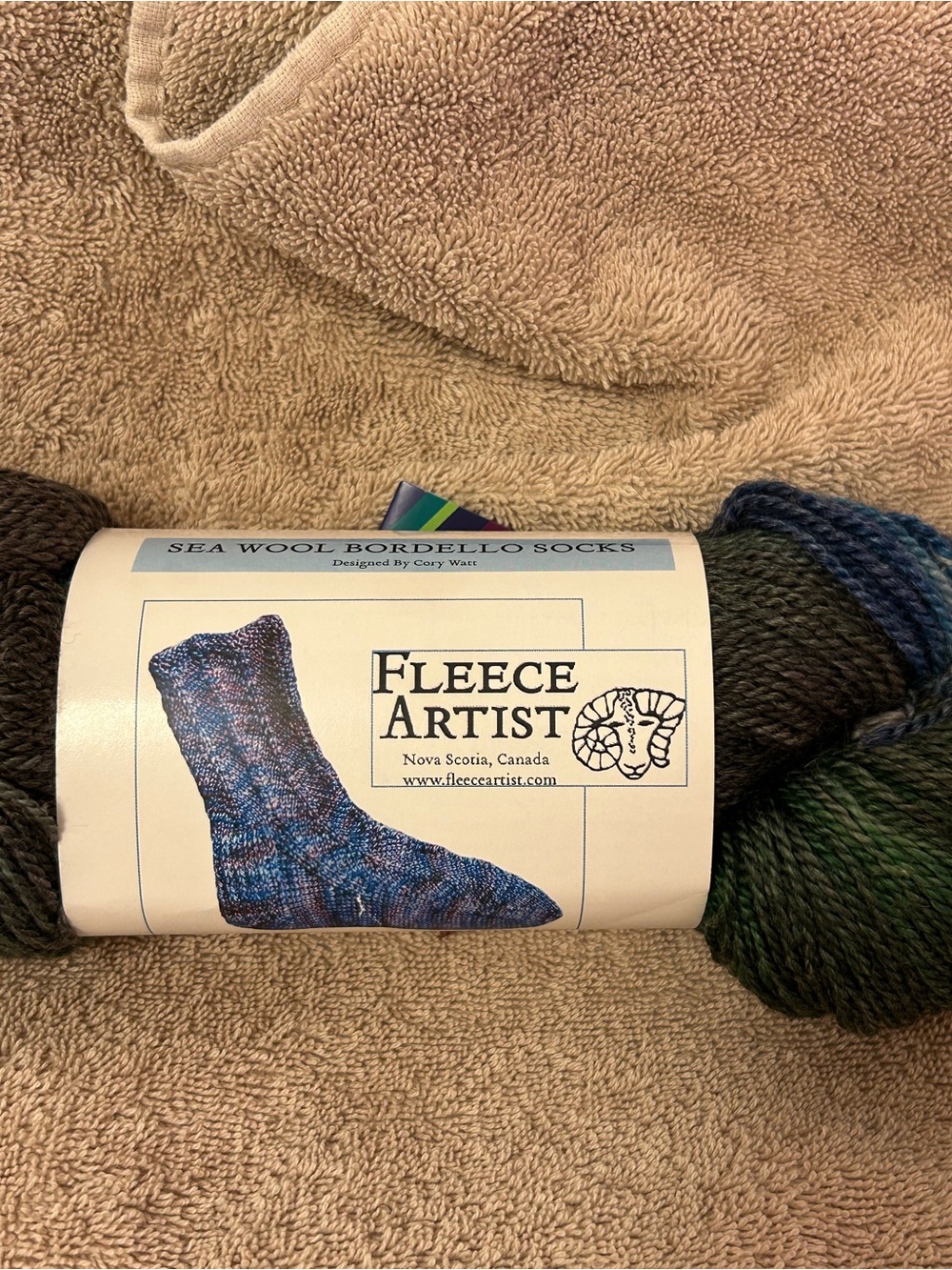 Fleece Artist hand-dyed Sea Wool yarn